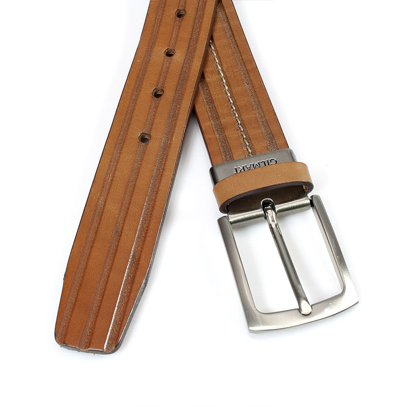 Sportieve donker cognac heren riem