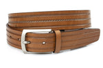 heren jeans riem cognac leer 4 cm