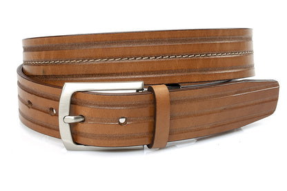 Sportieve donker cognac heren riem