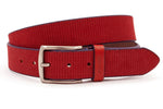 heren jeans riem rood leer 4 cm