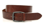 heren jeans riem rood bruin leer 4 cm