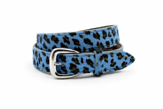 dames jeans riem blauw leer 3.5 cm