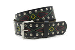 heren riem met studs zwart leer 5 cm