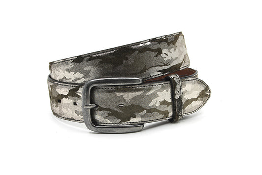 dames jeans riem zilver leer 4 cm