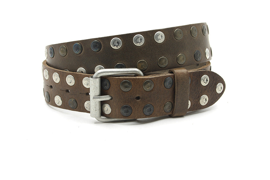 dames jeans riem bruin leer 4 cm