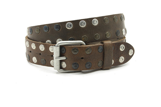 dames jeans riem bruin leer 4 cm