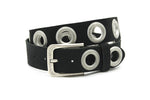 dames jeans riem zwart leer 3.5 cm
