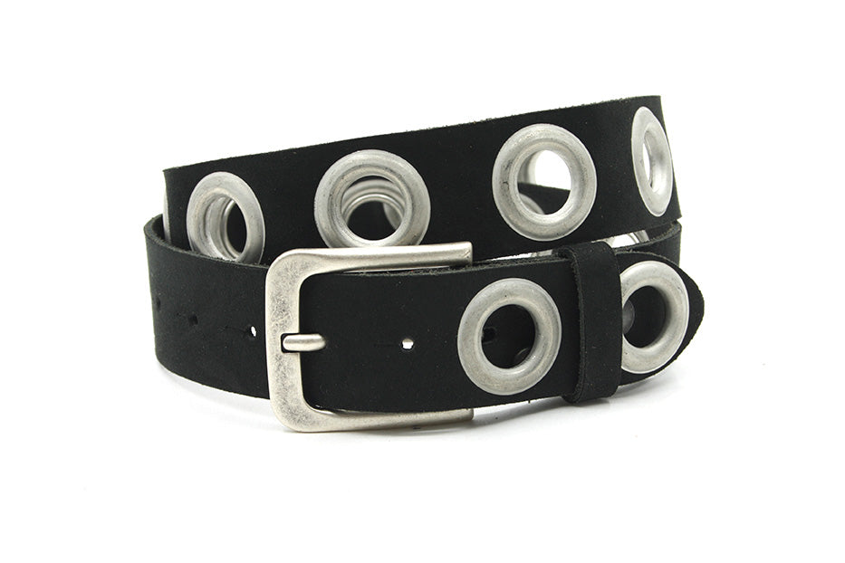 dames jeans riem zwart leer 3.5 cm