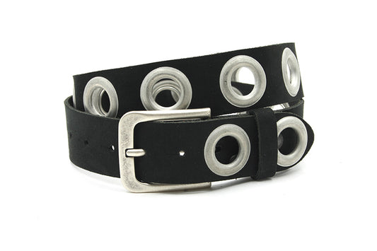 dames jeans riem zwart leer 3.5 cm