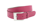 Dames riem fuchsia - Basic leren riem 4cm met zilveren gesp