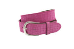 Dames riem fuchsia - Basic leren riem 4cm met krokoprint