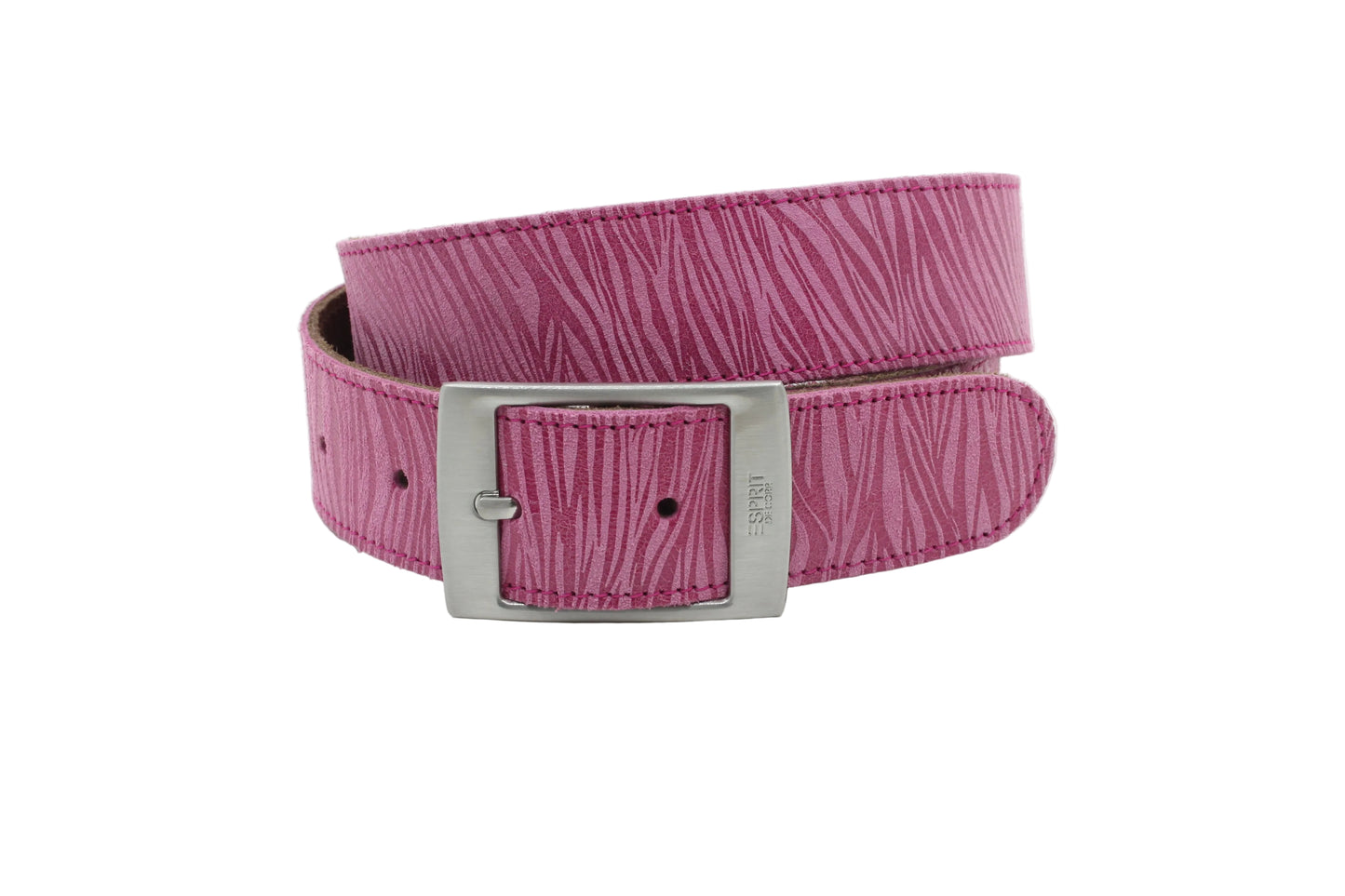 Dames riem fuchsia - Basic leren riem 4cm met zebraprint