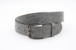Dames riem grijs - Basic leren riem 4cm met reptielprint