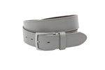 Dames riem grijs - Basic leren riem 4cm met zilverkleurige gesp