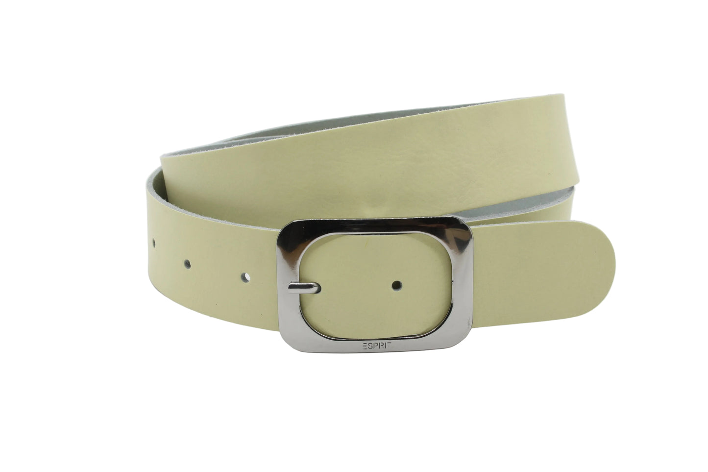 Dames riem geel - Basic leren riem 4cm met zilverkleurige gesp