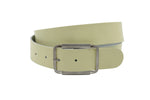 Dames riem geel - Basic leren riem 4cm met zilveren gesp