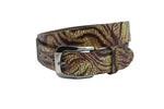 Dames riem bruin - Basic leren riem 4cm met panterprint