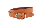 dames smalle riem oranje leer 3 cm