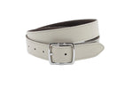 Dames riem beige - Basic leren riem 3,5cm met zilverkleurige gesp