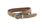 dames smalle riem beige leer 2 cm
