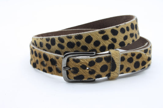 dames jeans riem beige leer 3.5 cm