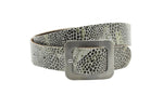 dames brede riem beige leer 4 cm