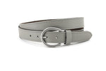 dames smalle riem grijs leer 3 cm