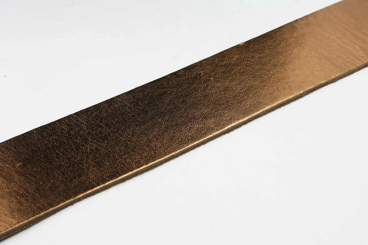 Afdelingriemen.nl wide bronze metallic full grain leather belt with a smooth textured finish