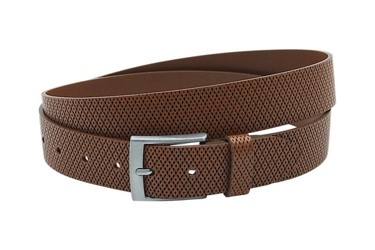 heren jeans riem bruin leer 3.5 cm