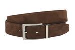 heren draaibare riem bruin suède 3.5 cm