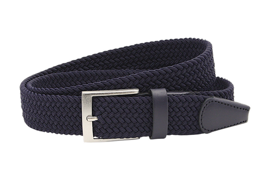 heren elastische riem blauw leer (elastiek) 3.5 cm