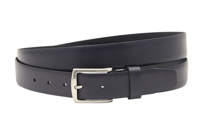 heren pantalon riem blauw leer (nubuck) 3.5 cm