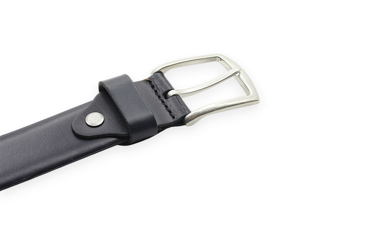 heren pantalon riem blauw leer (nubuck) 3.5 cm