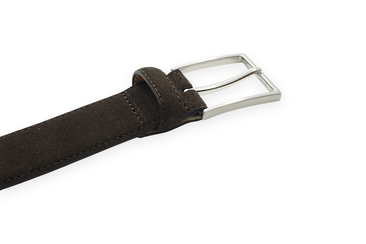 heren suède riem bruin suède 3.5 cm