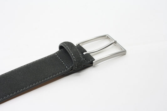 heren pantalon riem grijs suède 3.5 cm