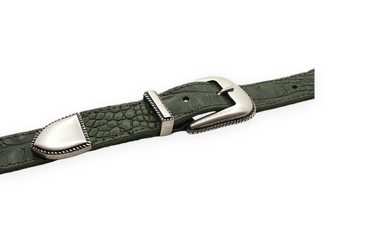 dames taille riem groen leer 3 cm
