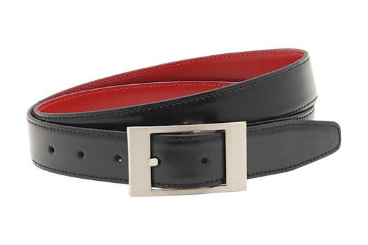 heren draaibare riem zwart leer 3 cm