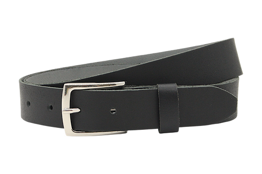 heren smalle riem zwart leer 3 cm