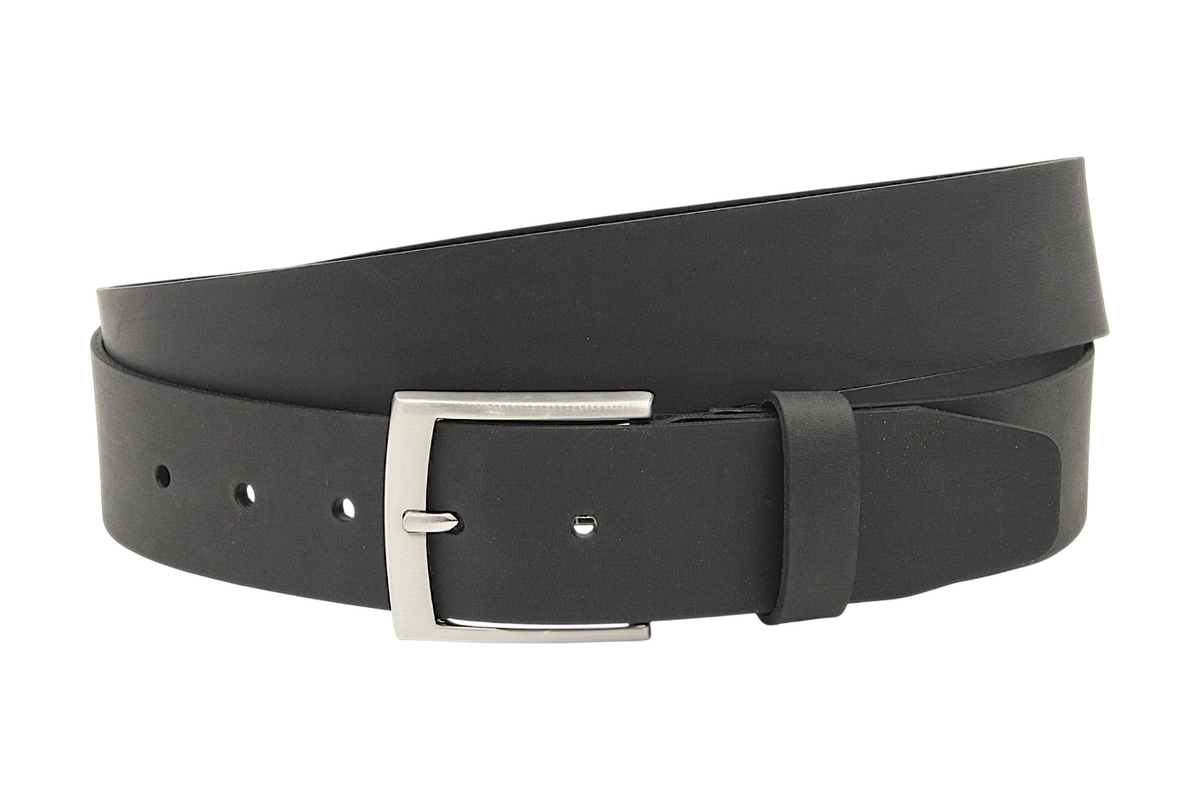 heren jeans riem zwart leer (nubuck) 4 cm