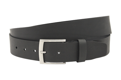 heren jeans riem zwart leer (nubuck) 4 cm