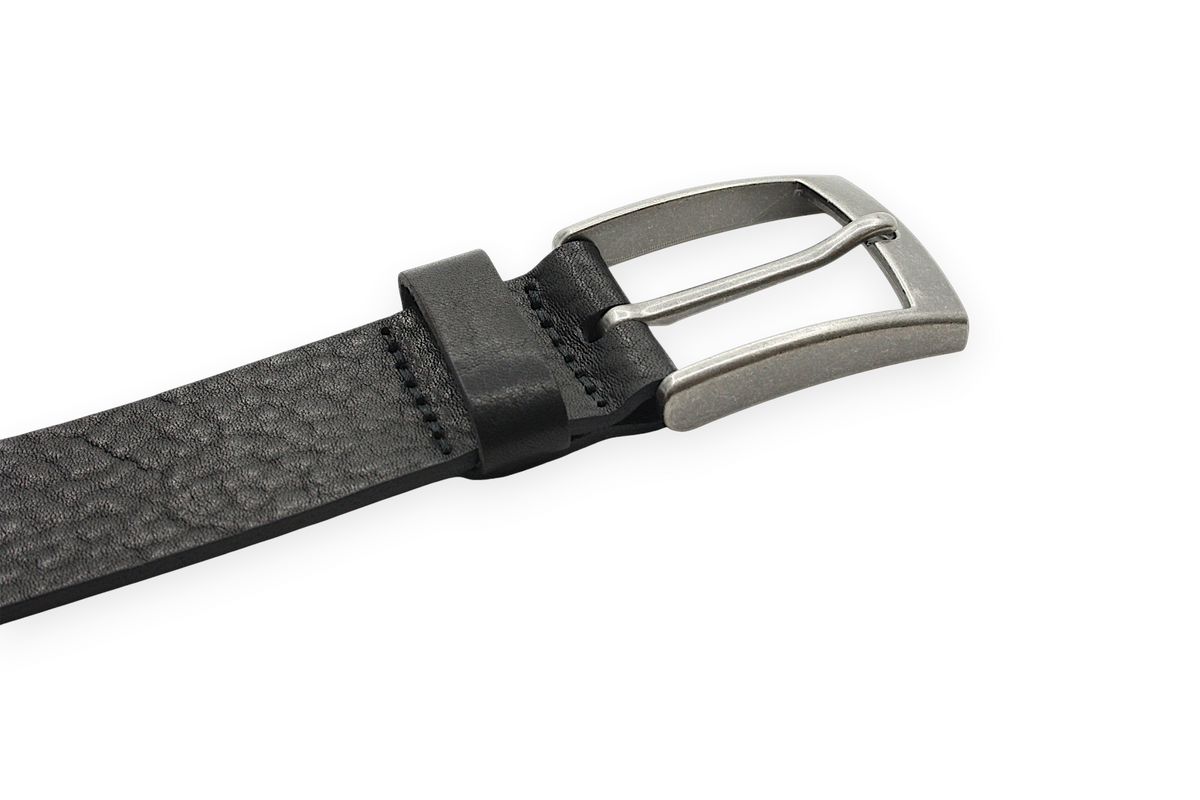 heren pantalon riem zwart leer 3.5 cm