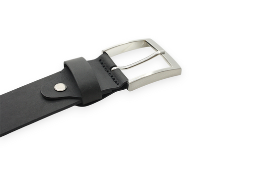 heren jeans riem zwart leer (nubuck) 4 cm