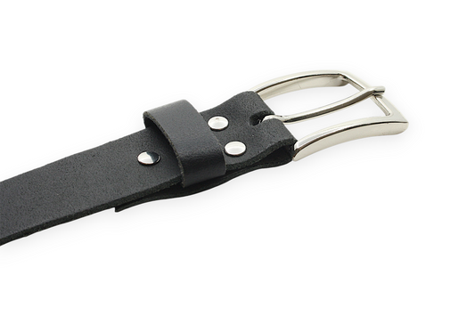 heren smalle riem zwart leer 3 cm