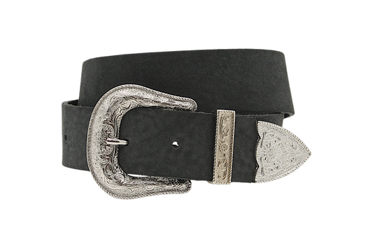 dames jeans riem zwart suède 4 cm