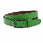 dames smalle riem groen leer 3 cm
