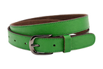 dames smalle riem groen leer 3 cm