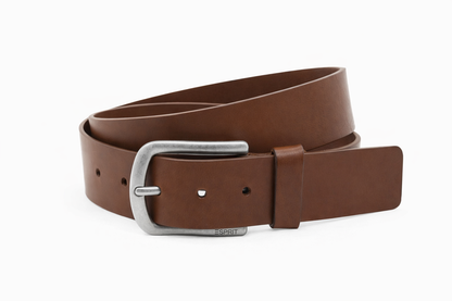 dames jeans riem bruin leer 4 cm