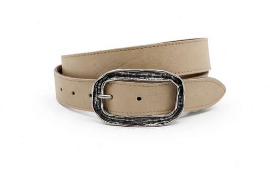 dames basic riem beige leer 3.5 cm