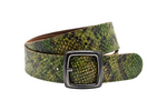 dames brede riem groen leer 4.5 cm