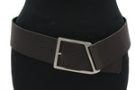 Dames riem bruin mocca - Leren heupriem 6cm met zilverkleurige gesp